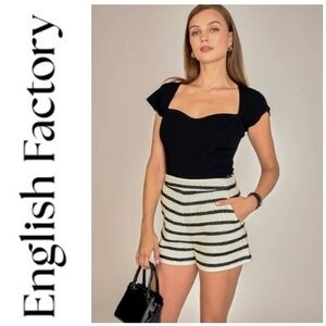 ENGLISH FACTORY | Striped Tweed Shorts